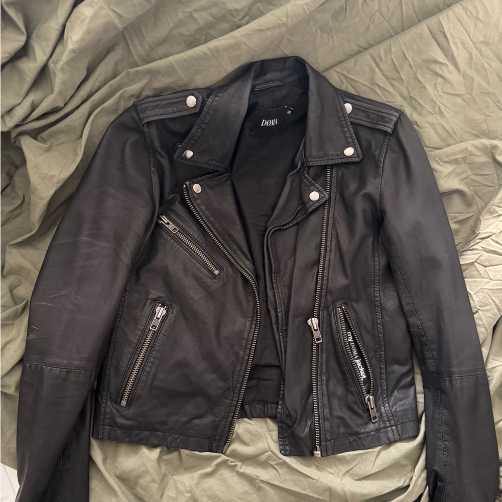 DOMA Black Leather Jacket for Women